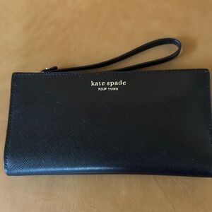 Kate Spade Black Leather Wristlet